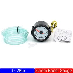 Turbo Boost Gauge BAR 2 52mm with Blue LED Light and Sensor (Boost Gauge BAR)