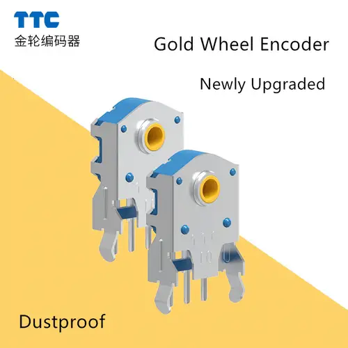 TTC Encoder 7/8/9/10/11/12/13/14/15/16mm Rotary Mouse Scroll Gold Wheel Encoder With 1.74mm Hole Mark,20-40g PC Mouse Dustproof