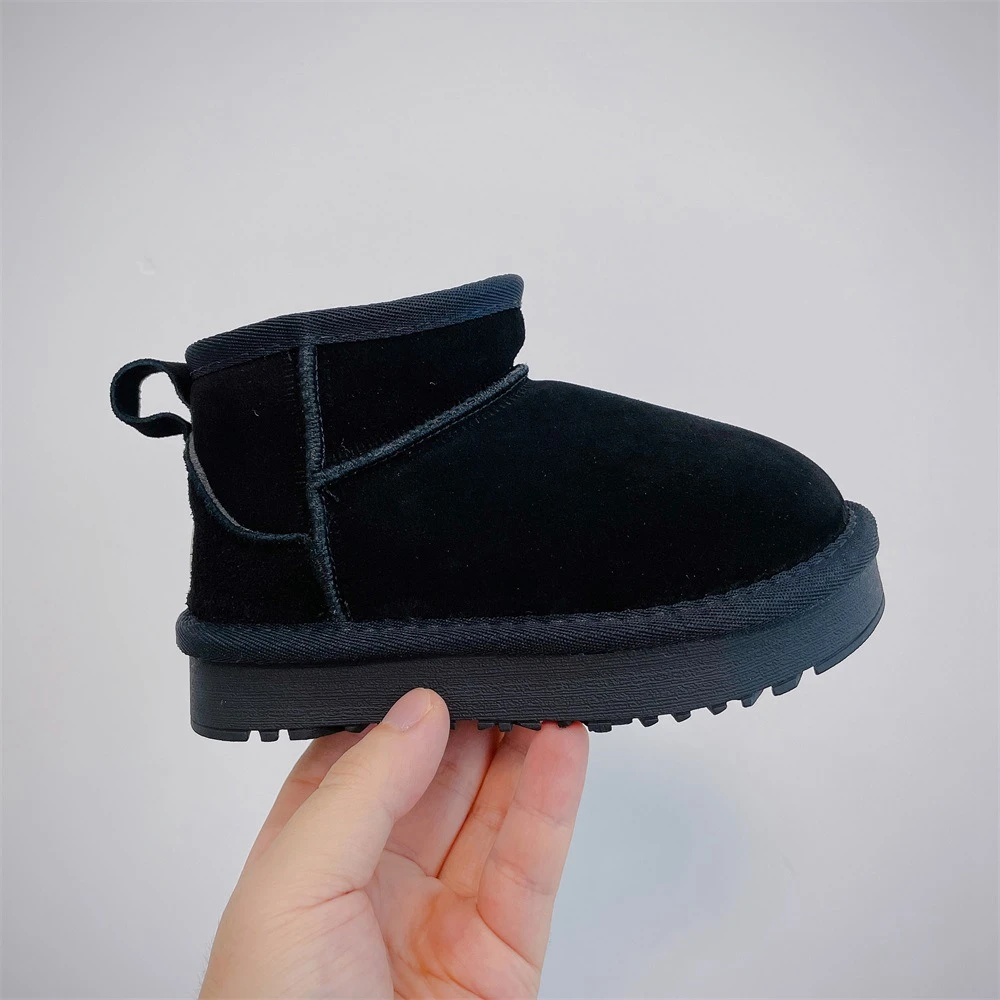 Winter children's outdoor snow boots boys girls mini sheepskin plush warm boots children's large cotton warm cotton baby boots winter snow boots