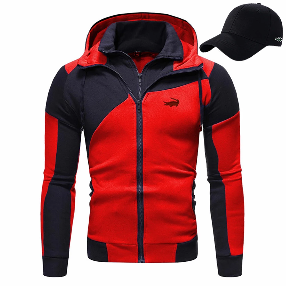 

2023 New Autumn Winter Brand Print Casual Men Hoodies Sweatshirts Fashion Hoody Jackets Plus Fleece Cardigan Double Zipper Coat
