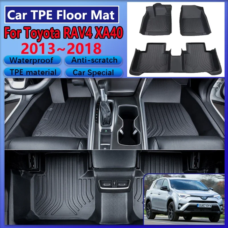 

Car Floor Mats For Toyota RAV4 XA40 2013~2016 2017 2018 TPE Waterproof Anti-scratch Mud Carpet Covers Full Foot Pads Accessories