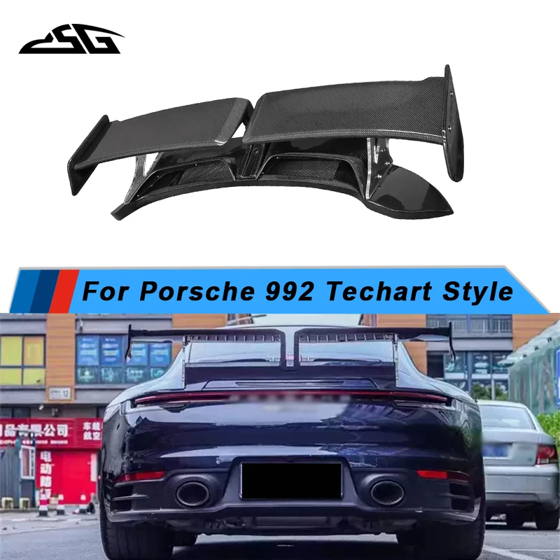 

Автомобильная экокожа из углеродного волокна для Porsche 911, заднее крыло багажника, Фотоэлементы из стеклопластика