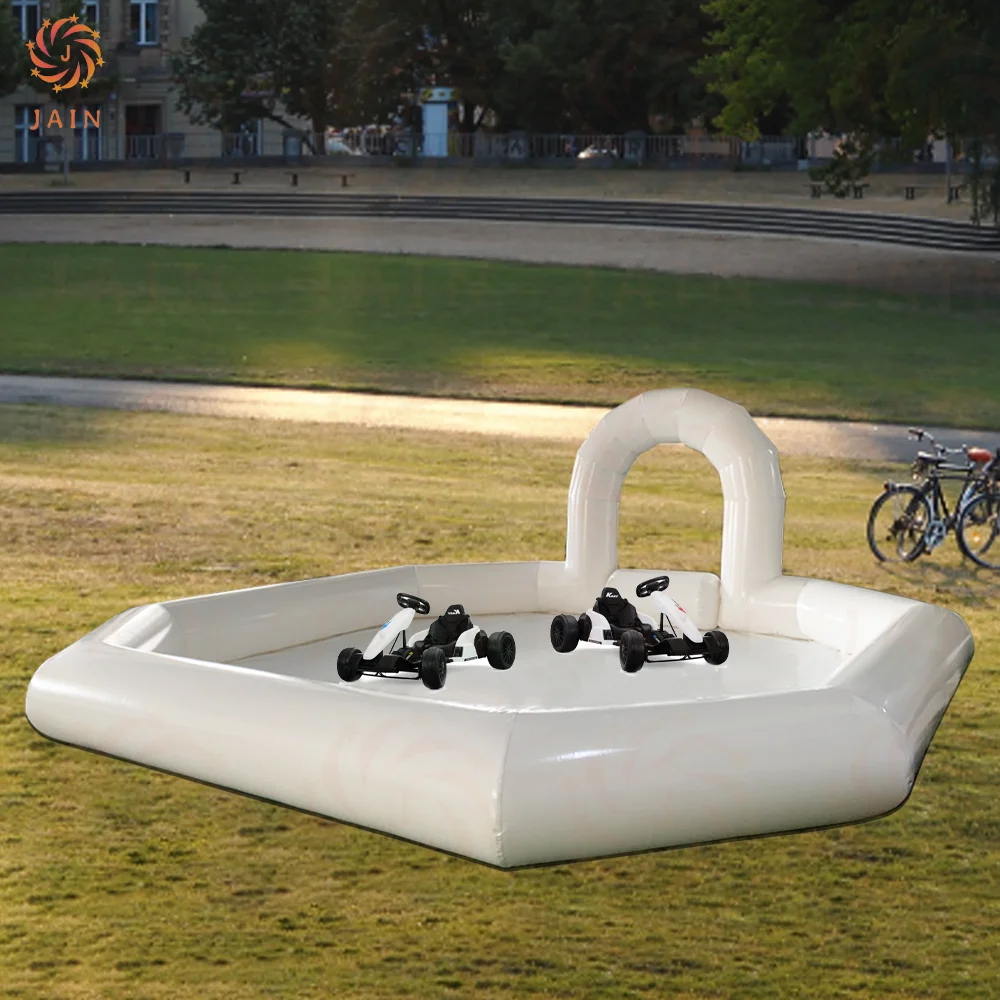 Outdoor Amusement Inflatable Bumper Car Go Kart Track Bumper Car Race Track Inflatable Go Kart Race Tracks For Kids Party