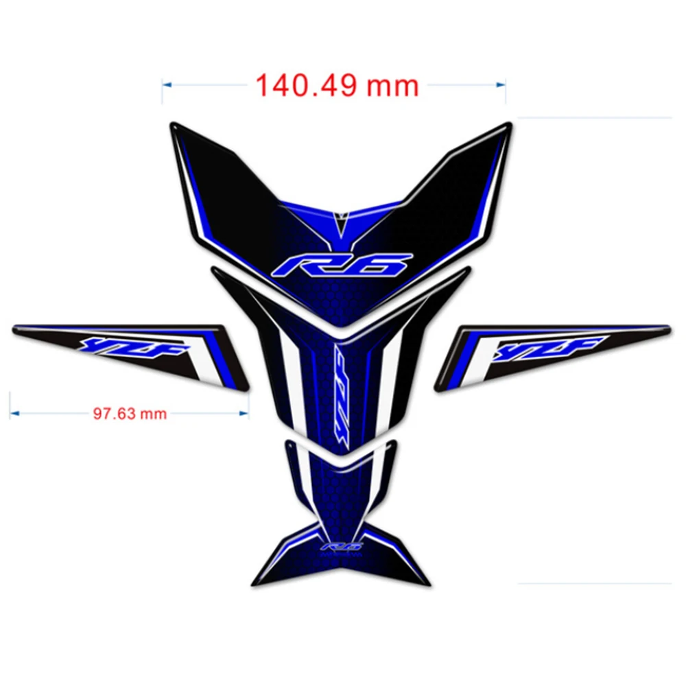 

Tank Pad Fuel Protector Emblem Badge Logo Stickers Decal Knee For YAMAHA YZF-R6 YZF R6 YZFR6 2016 2017 2018 2019 2020 2021 2022