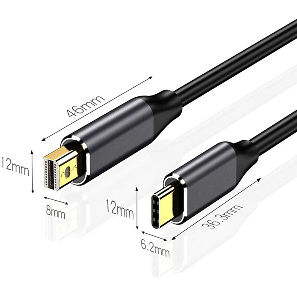 USB C-미니 디스플레이 포트 케이블, USB-C-미니 DP 변환기 케이블, 노트북 및 태블릿에서 미니 DP 모니터로 USB-C, 4K, 60Hz