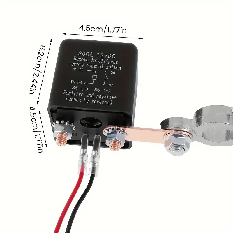 Automotive Relay Remote Car Control Battery Disconnect Anti-Theft with Dual Remote Control Switch Battery Switch Relay 12V
