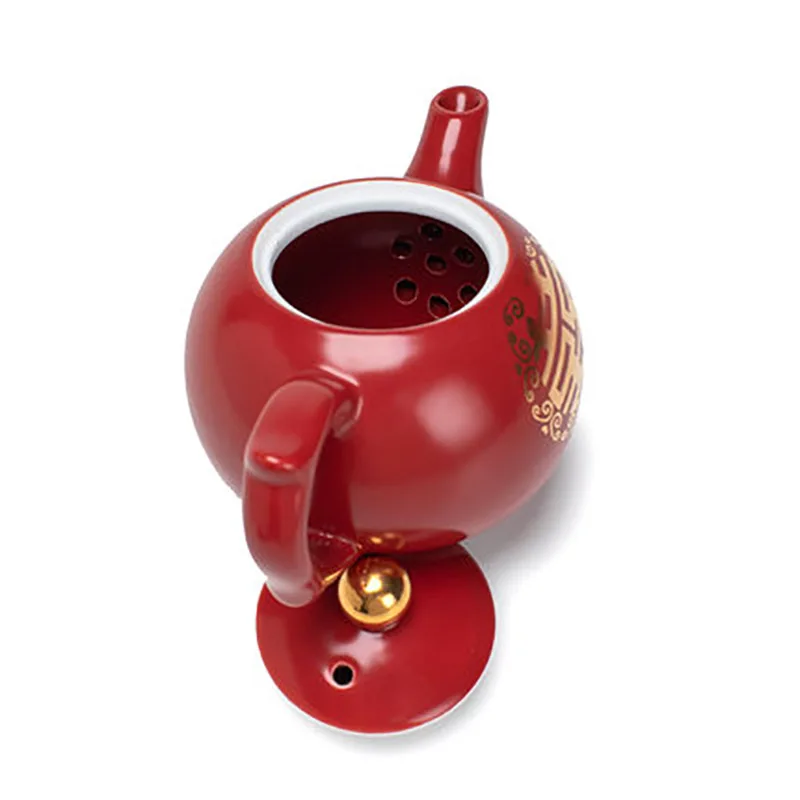 Porcelain Tea Pot with Lid, Ceramic Kettle, Teaware for Tea, Coffee, Milk, Office Household, Home Wedding, Newlywed Souvenir Gif