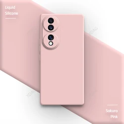 Sleek Silicone Camera Protection Phone Case - Classic Square Design for Honor 50 (Sakura Pink)