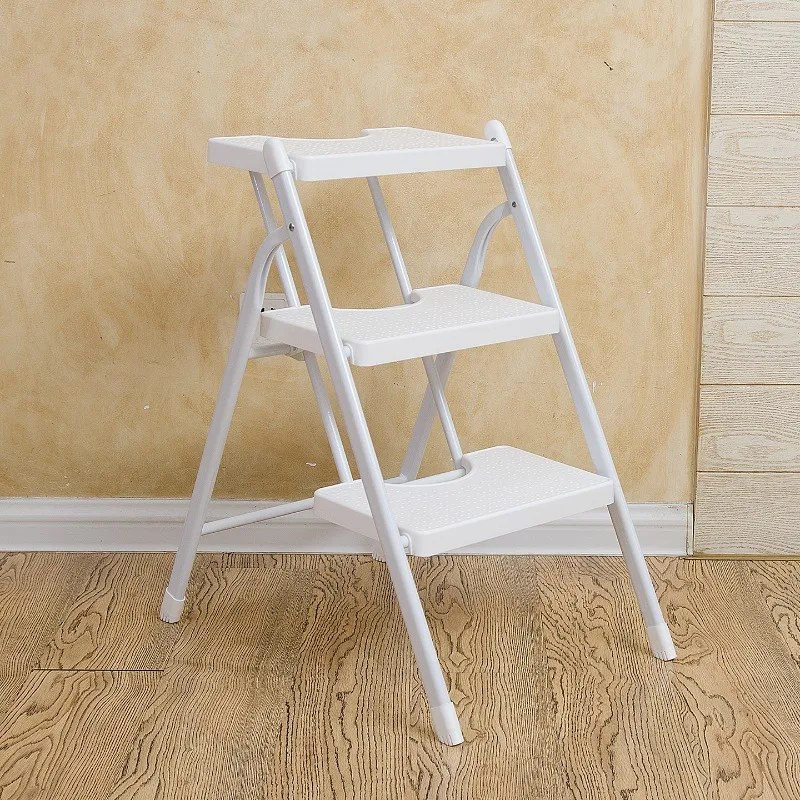 Heavy-Duty Folding Ladder Space Saving 3-Step Stool Multi-Positional Home Utility Ladder Non-Slip Safety Foot Stool for Loft Heavy-Duty Folding Ladder Space Saving 3-Step Stool Multi-Positional Home Utility Ladder Non-Slip Safety Foot Stool for Loft