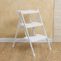 ‌Heavy-Duty Folding Ladder Space Saving 3-Step Stool Multi-Positional Home Utility Ladder Non-Slip Safety Foot Stool for Loft