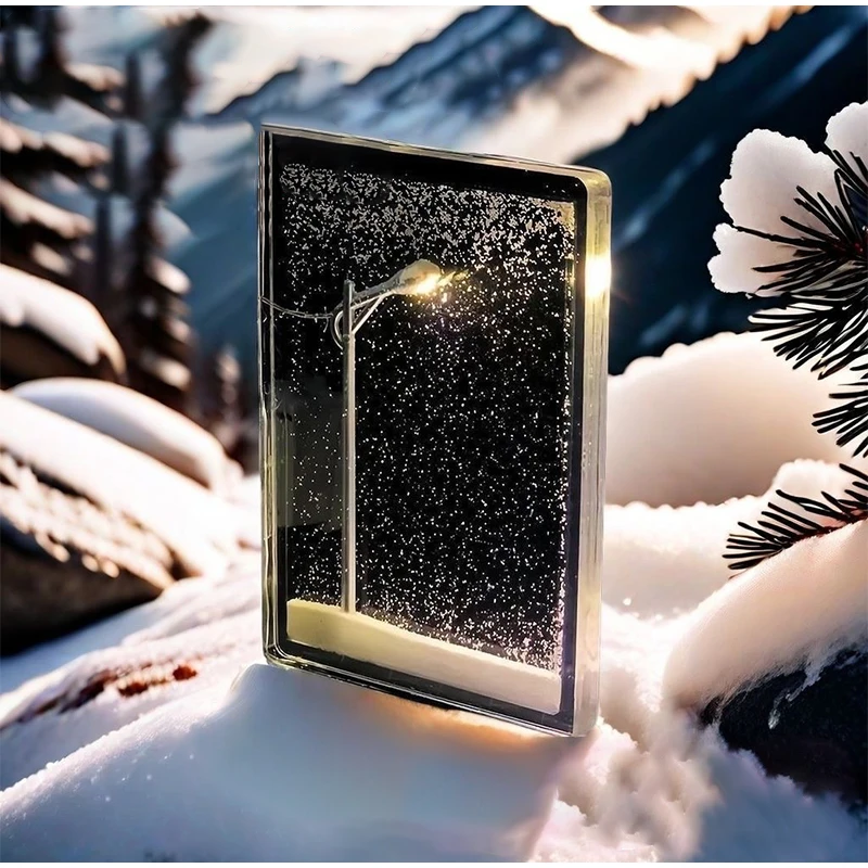 Snow scene night light Handmade snow scene night light ornament Christmas light-up kit Snowy night light toys Arts and crafts decor For kids adults