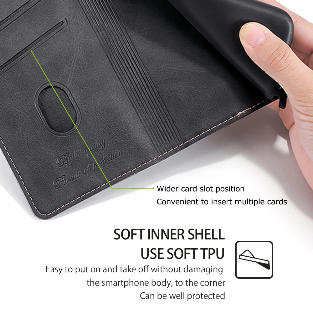 Premium PU Leather Flip Book Case – Elegant Protective Cover with Card Holder