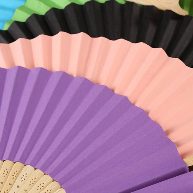 Folding Fan Hand Fan 1Pc Paper Bamboo Folding Hand Fan Wedding Personalized Fsahion Fans Party Decor Art Craft Chinese Dance Fan Home Ornaments Gifts