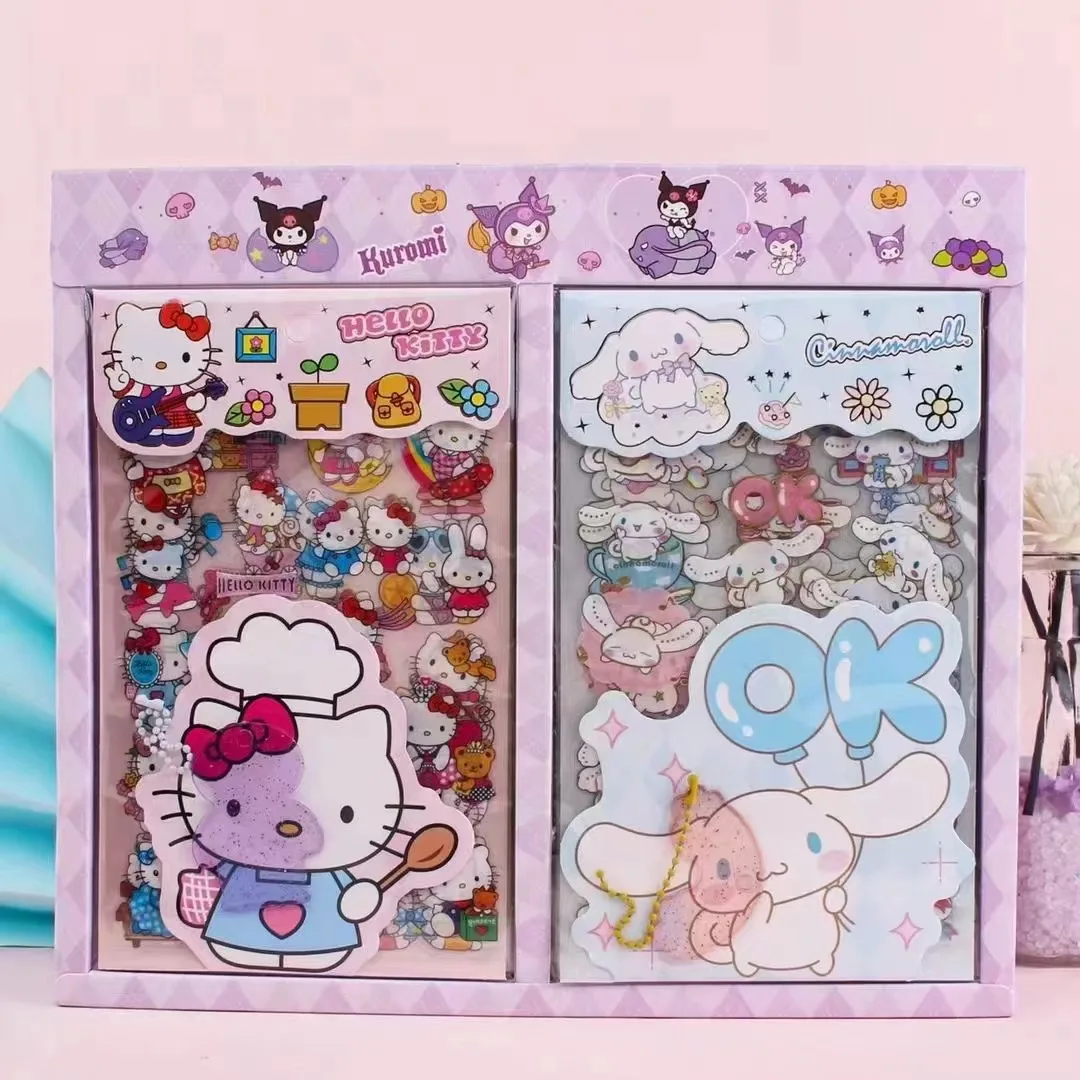 

Sanrio series stickers hand account materials children's cute cartoons PET stickers waterproof cards decoration wholesale