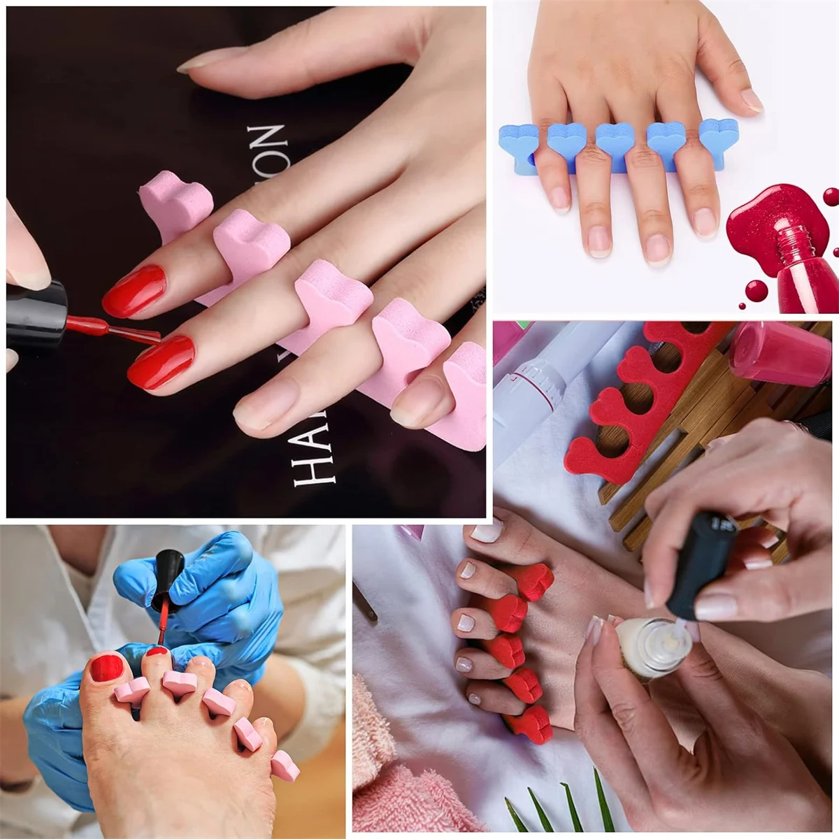 100pcs/50pairs sponge toe finger separator manicure set Toe splitte for nail polish enhancement painting and polishing tools