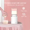 Portable Baby Milk Bottle Warmer Wireless Milk Heater Defrosting & Heating Dual Modes 4 Levels Temperature Built-in Battery 6