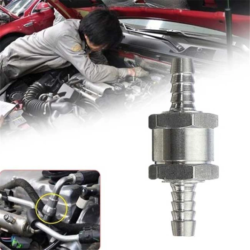 Fuel Check Valve 6/8/10/12mm Aluminium Alloy One Way Fuel Non Return Check Valve for Car Vacuum Hose Oil Water Pumps