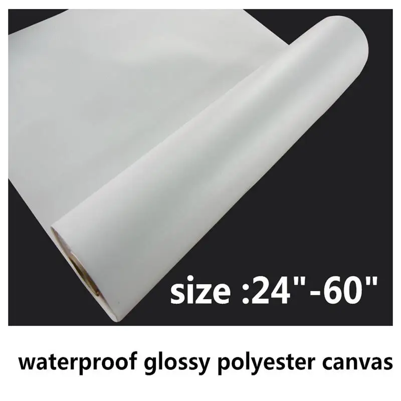 Best quality glossy Waterproof bright white artist grade aqueous polyester inkjet printing canvas for inkjet printer