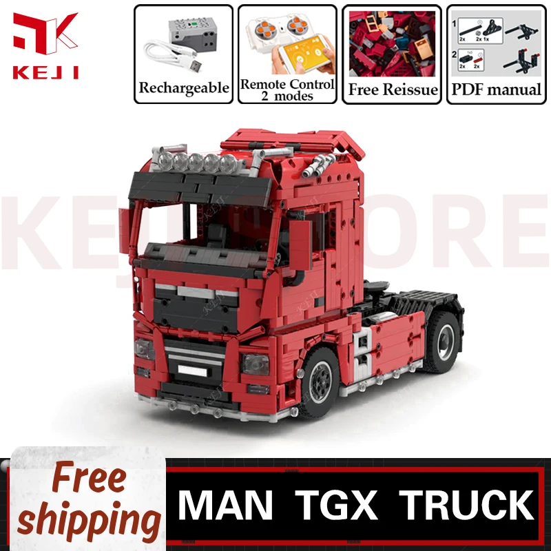 Фото Детский конструктор KEJI MOC-55491 1:17 MAN TGX RC №1