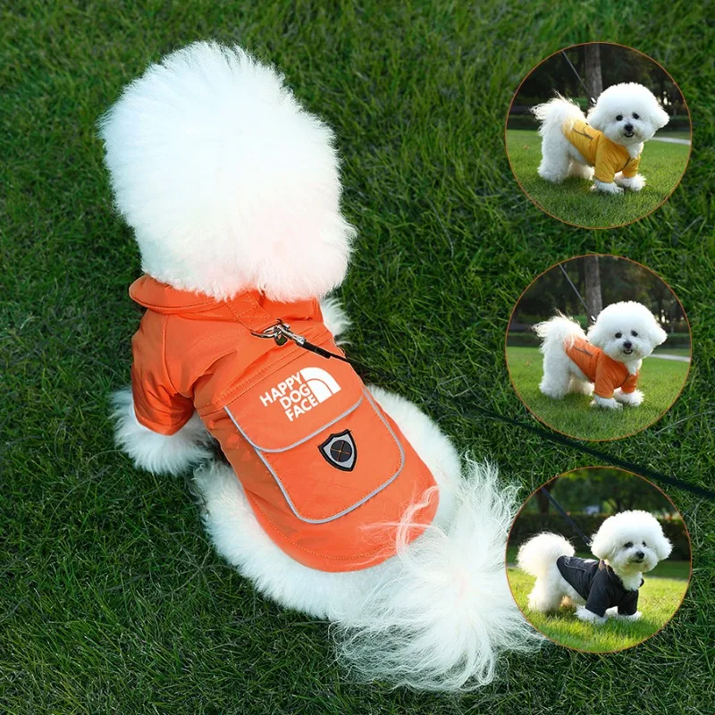 LETVIA 신상 애완동물 의류 테디 가을 겨울 코트 따뜻한 면 재질 애완동물 재킷 큰 주머니 디자인 두꺼운 플리스 강아지 고양이 코트
