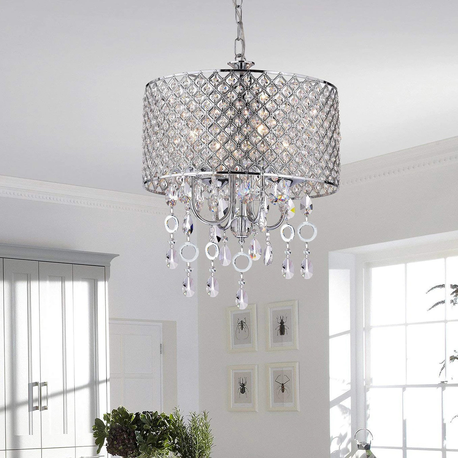 1pcs Handing Ring Chandelier Glass Crystals Lamp Prisms Parts Drops Pendant Rainbow Sun Catcher Home Wedding Decoration