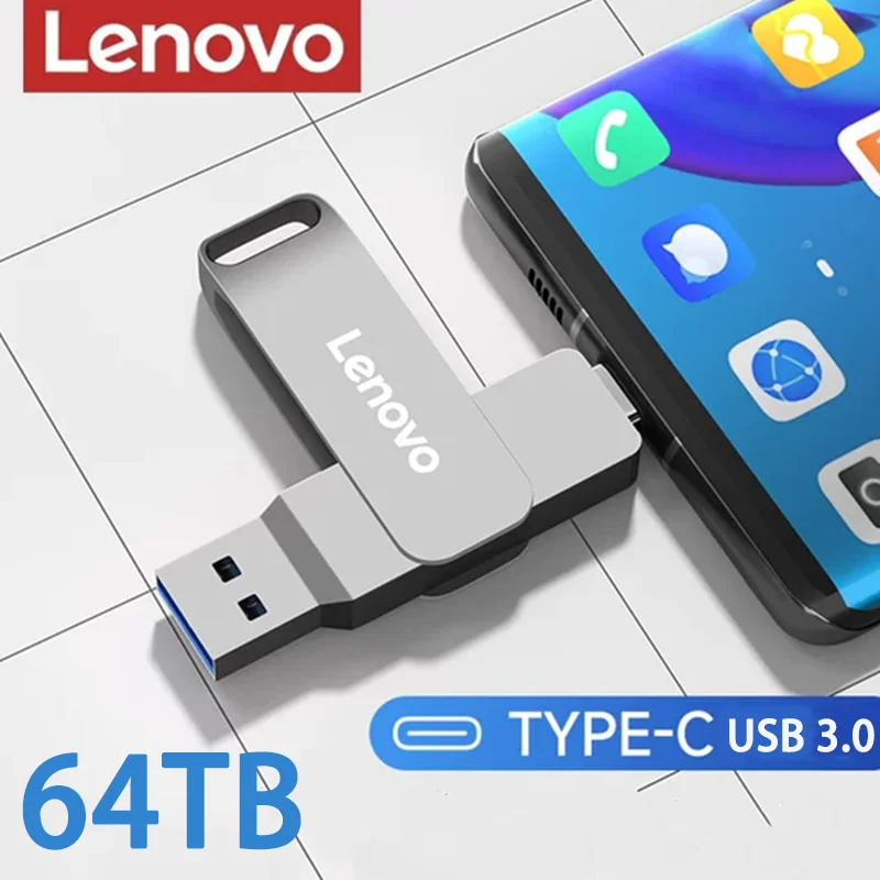 Lenovo Flash Drive Usb 3.2 Super High Speed Metal Transfer U Disk Pen Drive 64TB 8TB Waterproof Type C Disk SSD USB pen drive,usb flash drive,flash drive