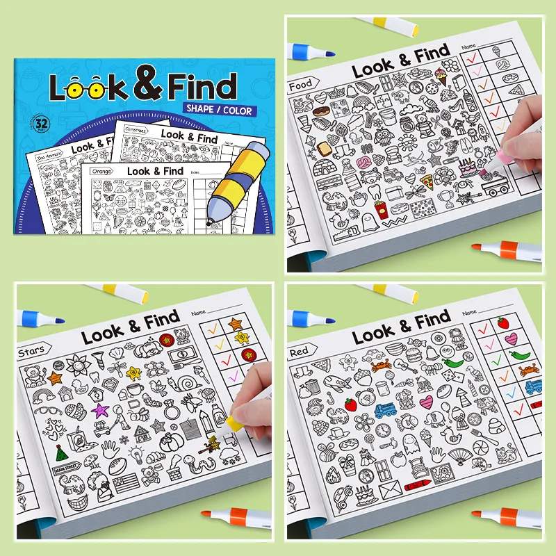 Interactive Look and Find Coloring Adventure for Kids - Boost Visual Perception and Focus