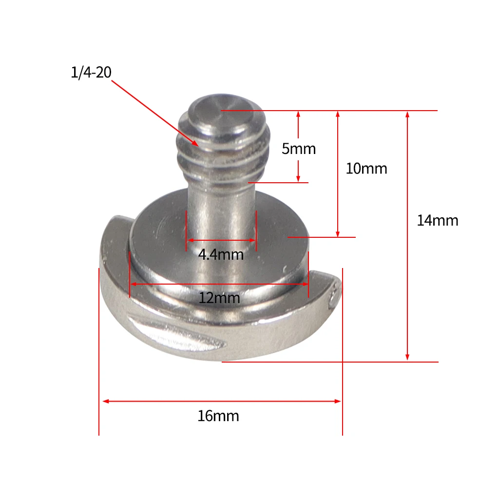 Camera Accessories 1/4 3/8 Stainless Steel Screw For Quick Release Plate Folding D-Ring Screw Mount Adapter For Flash Tripod Light Stand