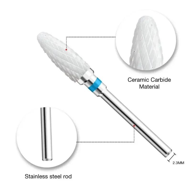 Ceramic Tungsten Nail Drill Bits Milling Cutter For Manicure Pedicure Nail Files Buffer Nails Art Equipment Accessories Tool 4