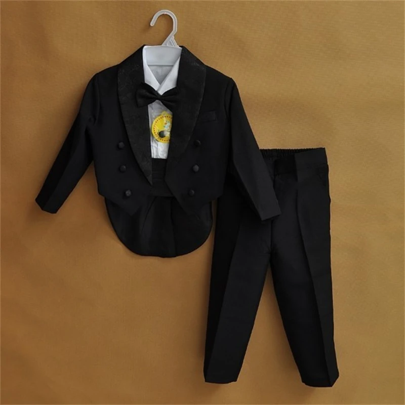 Fashion Formal 0-4T Baby Boy Suit 5-Piece for Wedding Party Baptism Christmas Boys Suit Set