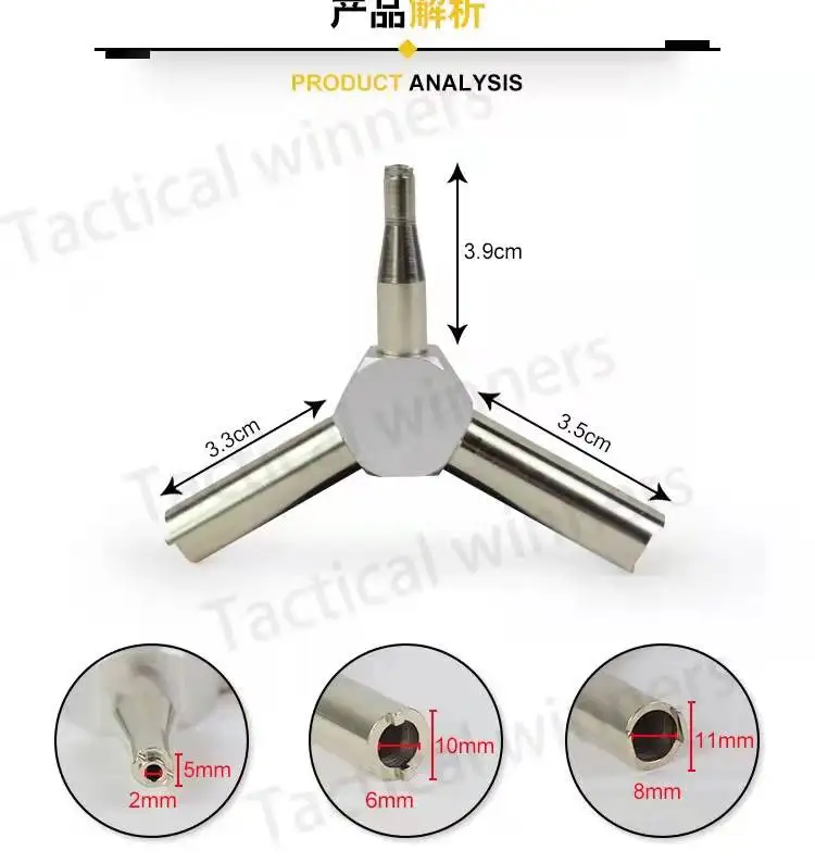 FAZee Chiave Triangolare Per Valvole Softair – In Acciaio Inox – Per Caricatori Gas GBB (KSC, WA, WE, TM, KJW E Molti Altri) - 2