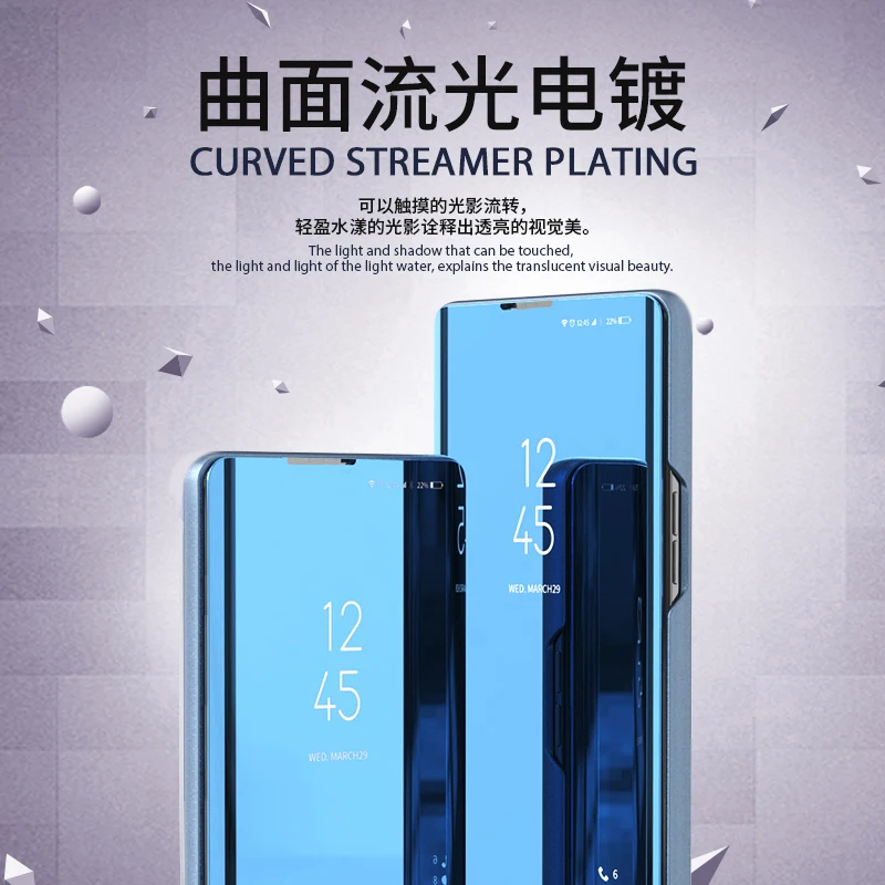 Premium Mirror Clear View Flip Stand Phone Case with Enhanced Protective Cover