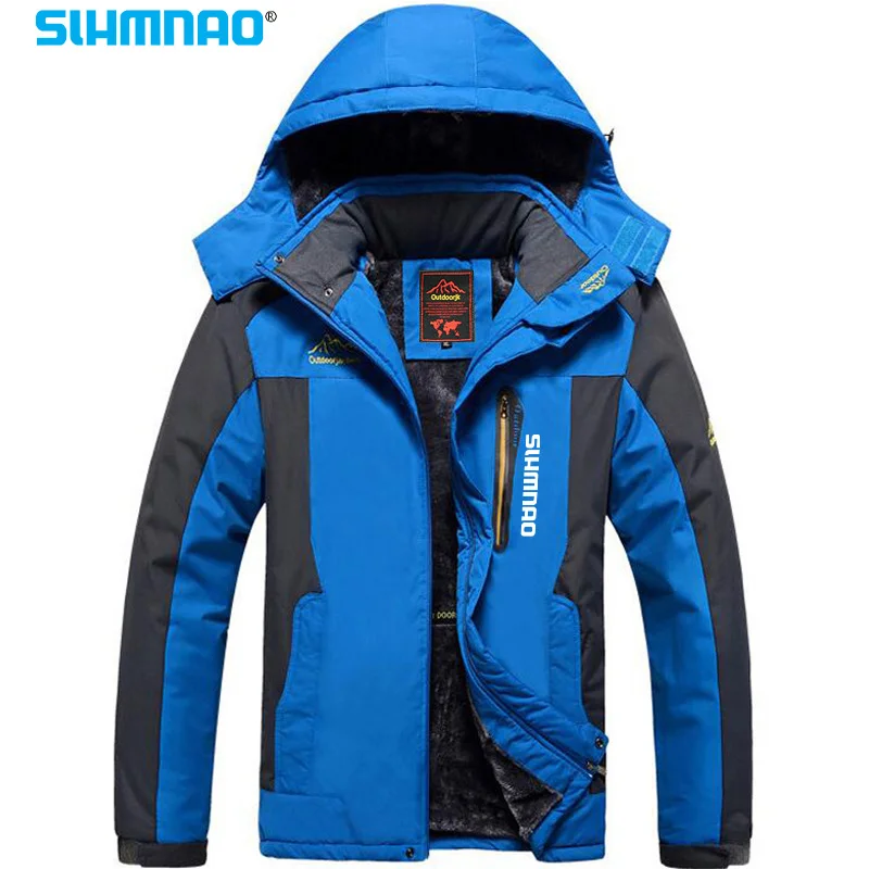 Winter Fishing Jacket Anti Splash Fat Added Outdoor Mountaineering Jacket Plush Insulation Snow Skiing Suit