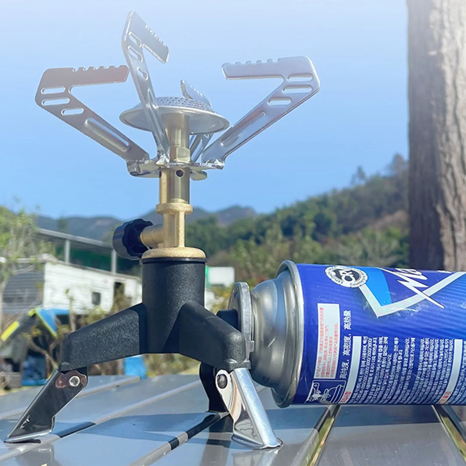Outdoor Tripod Gas Stove Connector Ultralight Tank Stand Adapter Three Legs Gas Tank Adapter Camping Hiking Equipment