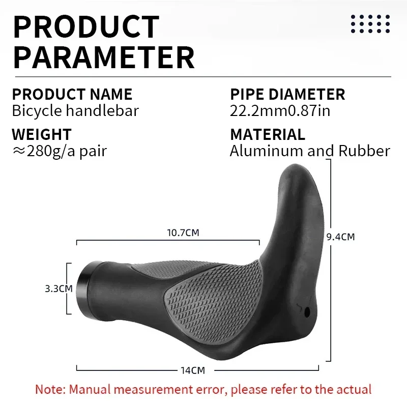 Bike Grips Ergonomics Extended Bar Rubber Handlebar Grips Lockable ShockAbsorption MTB Cuffs