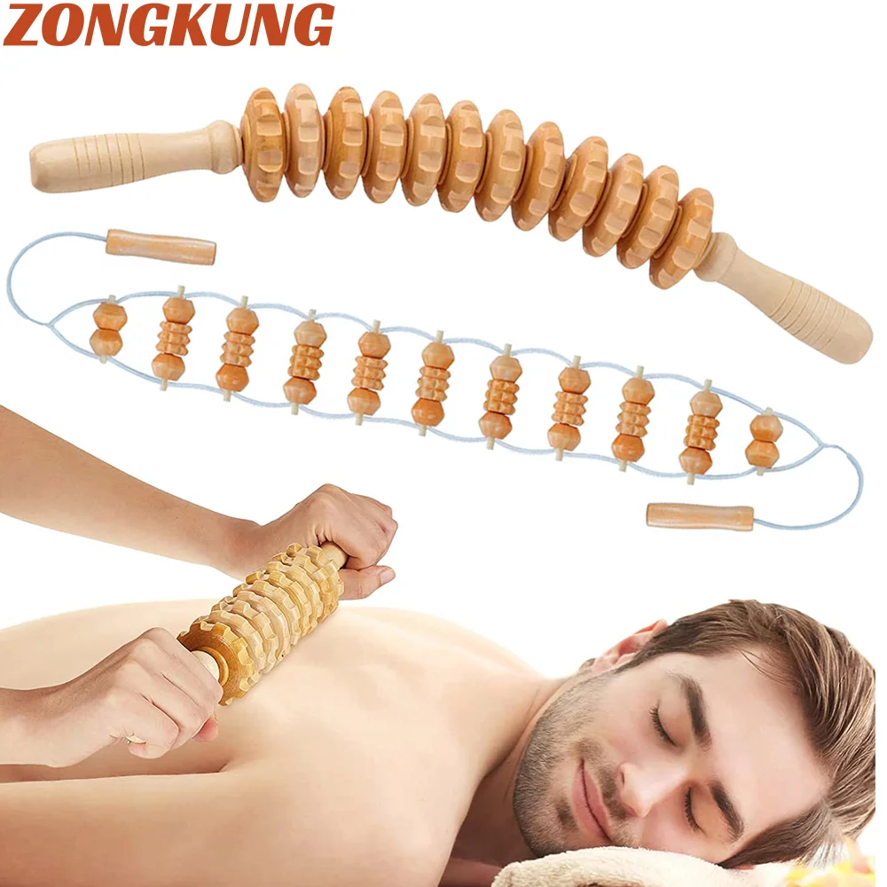 

Wood Massage Therapy Tools Wood Roller Stick Maderoterapia Kit Wooden Gua Sha Set Lymphatic Drainage Massager Muscle Pain Relief