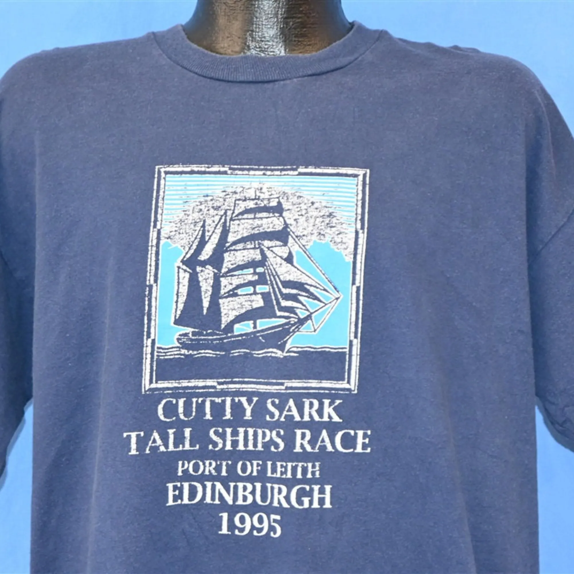 90S Cutty Sark Tall Ships Race Edinut Scozia 1995 T Shirt Extra Large