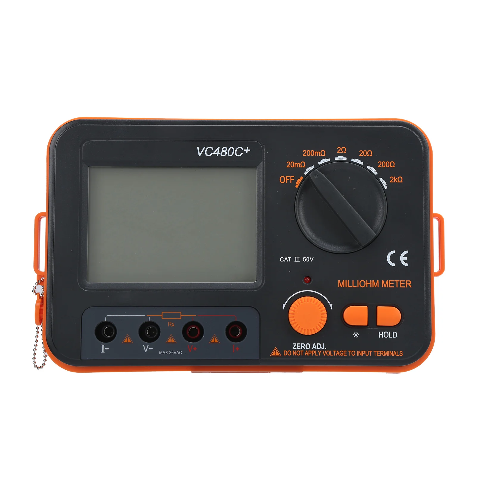 Hand Held Resistance Tester VC480C 0.01m&Omega;‑2k&Omega; 6‑Gear Digital Milliohmmeter 4‑Wire Measurement Low Resistance Tester resistance tester