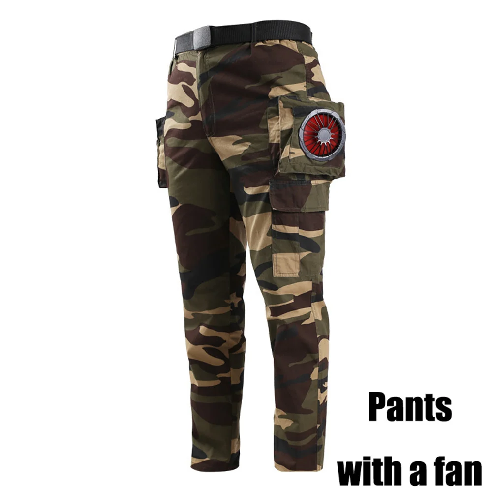 Fan Pants Fishing Camping Ride Climbing Hiking Sports Fan Suit Air-Conditioning Clothes With Pure Cotton Site Welder