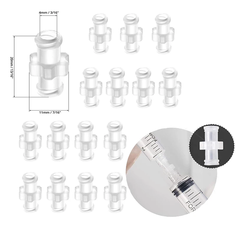 10/20/50Pcs 4 Millimetri Kunststoff Buchse Auf Buchse Koppler Luer Spritze Stecker Trasparente Fr Pneumatische Teile
