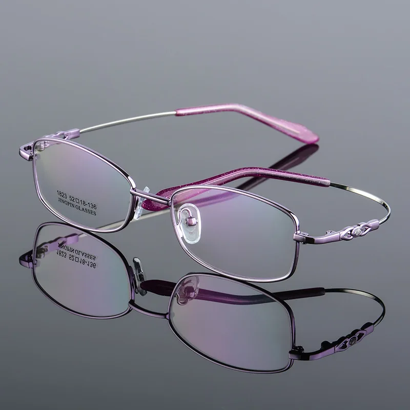 Retro Women's Full frame Alloy Eyeglasses frames, Square Female Prescription Glasses Frame for Myopia