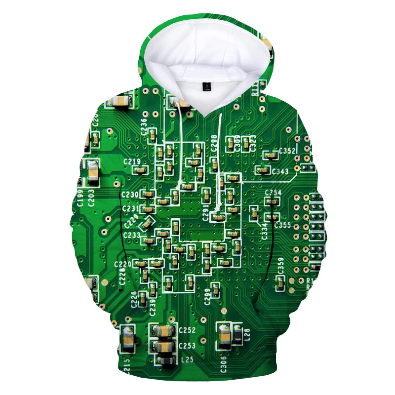 Sudadera con capucha con estampado de placa de circuito 3D Flipper Zero Hacker, sudadera con capucha gráfica, suéteres de moda para niños, ropa Harajuku para hombres, sudaderas con capucha