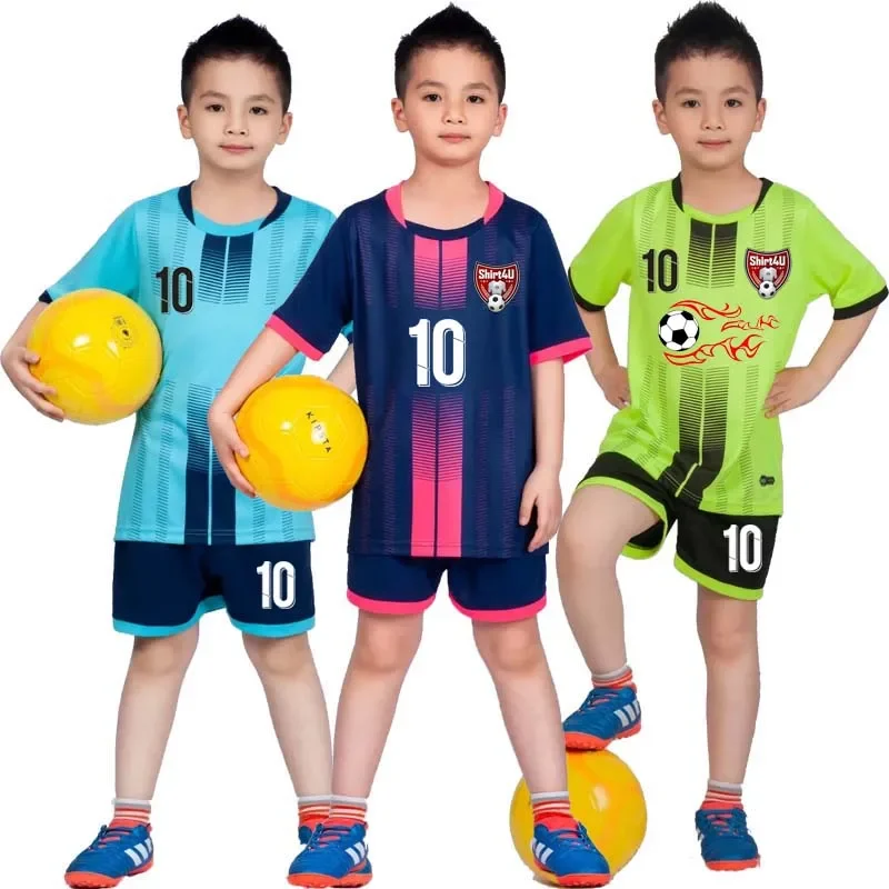 

Kids Football Jersey tracksuit Child Soccer Sports Uniforms girls Play Ball Sportswear Kits vest children's football suit