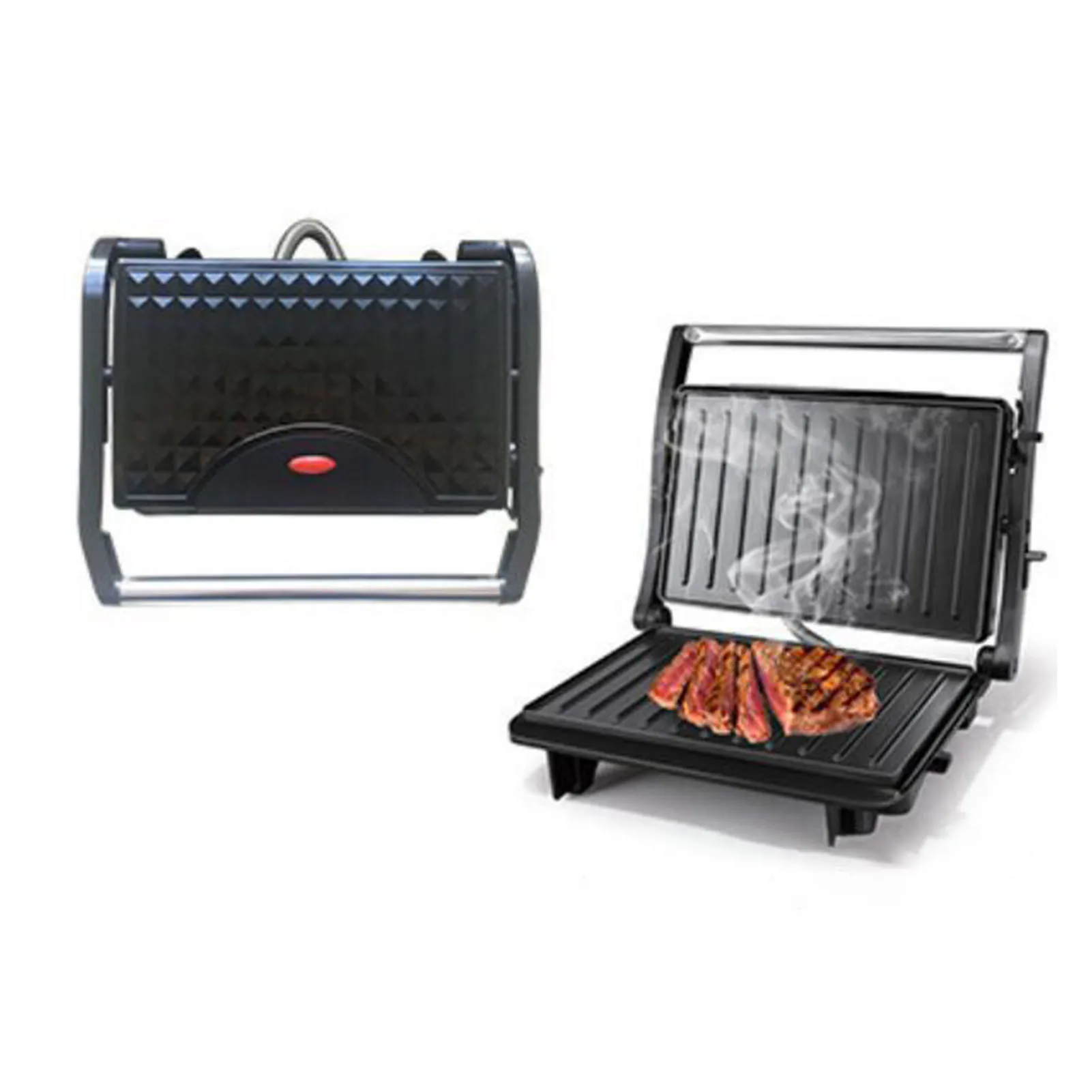 Electric Steak Griddle Grill Double Sided Fast Heating Aluminum Electric Panini Press Grill for Sandwich Breakfast 110V-120V US