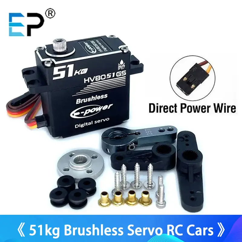 

E-Power Waterproof Brushless Servo 51KG 180/270/360 Degree Aluminum Digital Servo Metal Gear for Airplane Boat RC Car DIY