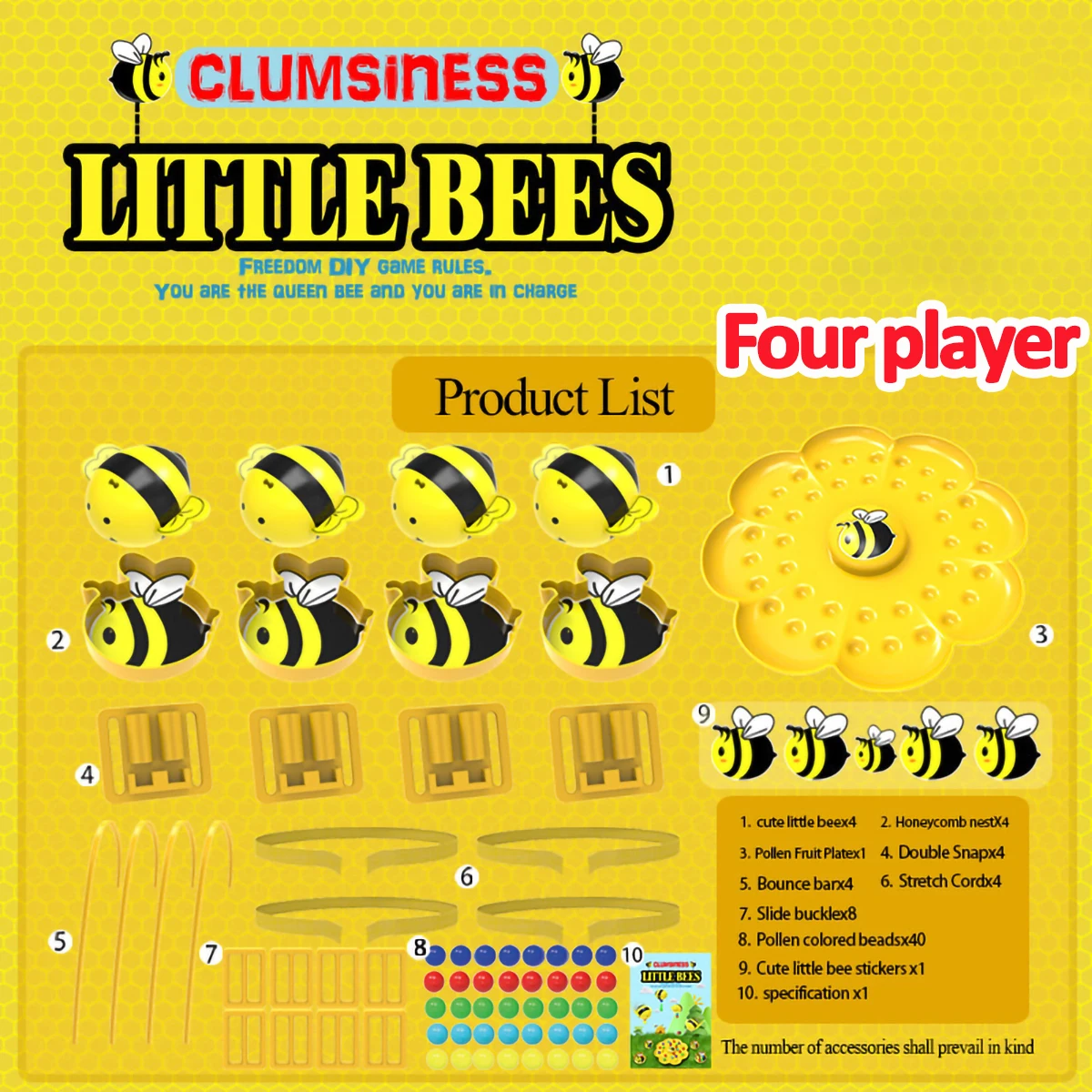 Clumsiness Little Bees Magnetic Bead Funny Family Board Party Games Parent-Child Interaction Adult Children Toys For Kids 4