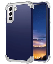 Heavy Duty Armor Rugged Case - Shockproof, Drop - Proof, Scratch - Resistant Tough Cover - S22 Plus (Blue)