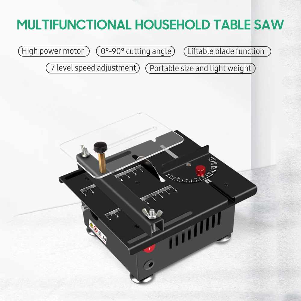 Mini Sega Da Tavolo Portatile 100W - Sollevabile Multifunzione, Con Velocità Regolabile E 4 Lame, Per Taglio Di Legno E Plastica, Ideale Per Hobbisti