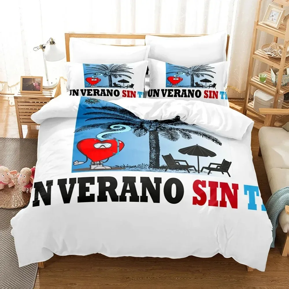 Bad Bunny Un Verano Sin Ti Duvet Cover Set Fashion Canvas Painting Bedding Set,Adults Teens Full Queen Size Comforter Cover Sets 6