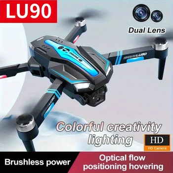 Drone LU90 |   Motore brushless con doppia fotocamera HD regolabile |   Sistema WiFi Anti-Interferenza 2.4GHz con Modalità Headless, Regalo per Festival